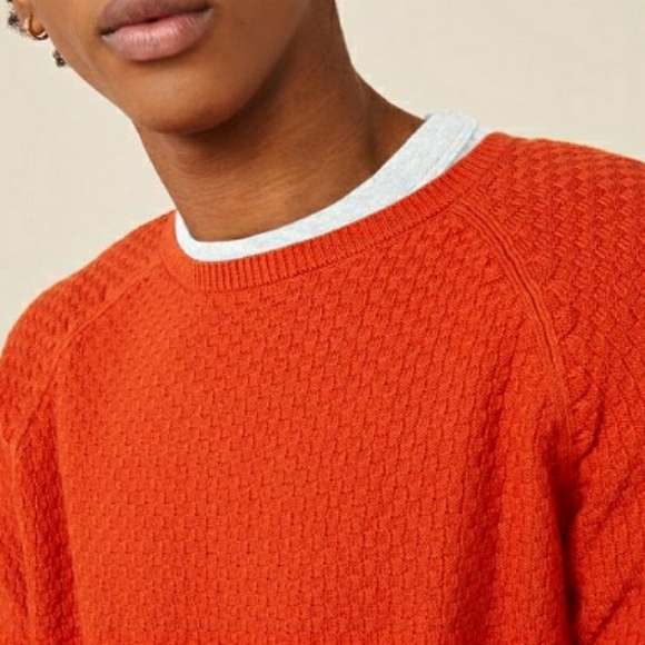 NWT☆Men's FREE ASSEMBLY ☆Orange Thermal Raglan Sweater *XL - Picture 6 of 9